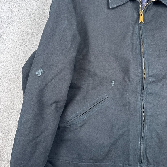 Vintage Carhartt‎ Jacket Mens 2XL Black Detroit J200 BLK Blanket Lined USA Union - Picture 6 of 11